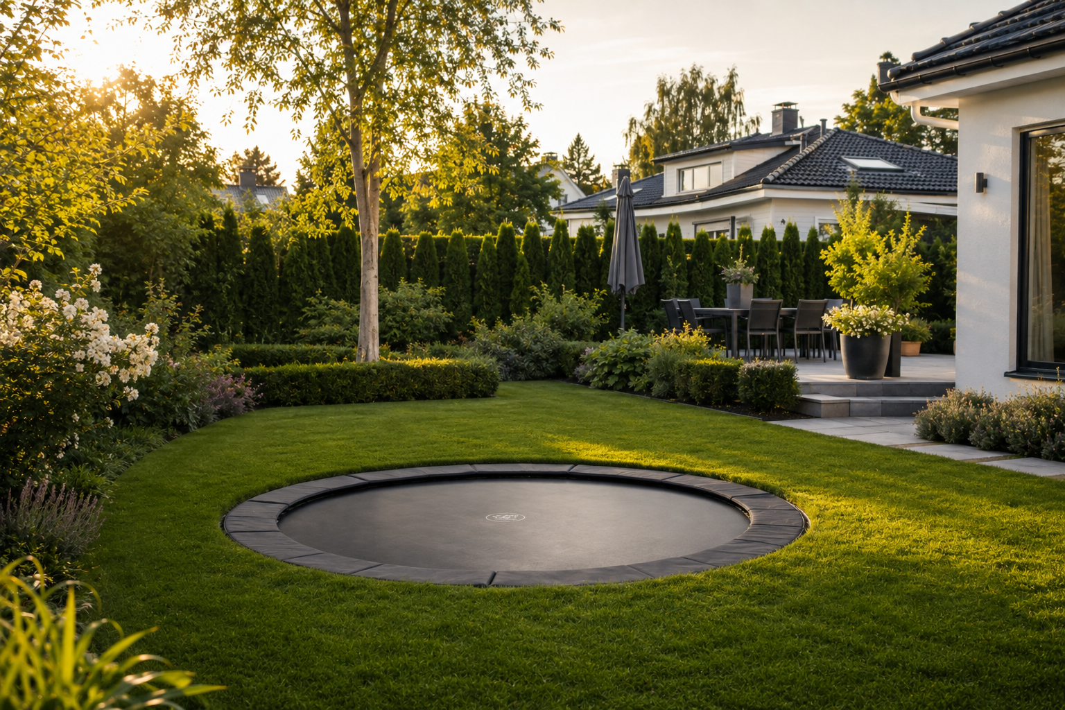 Nedgravd trampoline